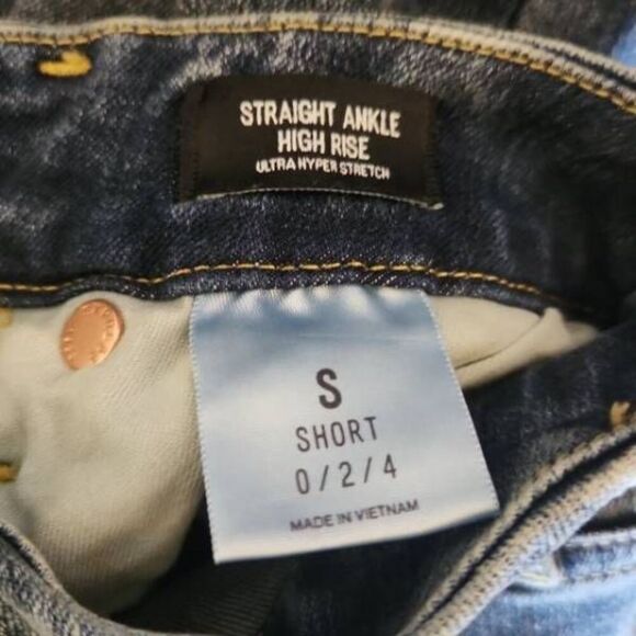 NWT EXPRESS High Rise Raw Hem Flexx Straight Ankle Jeans Women's S Short - Picture 9 of 11